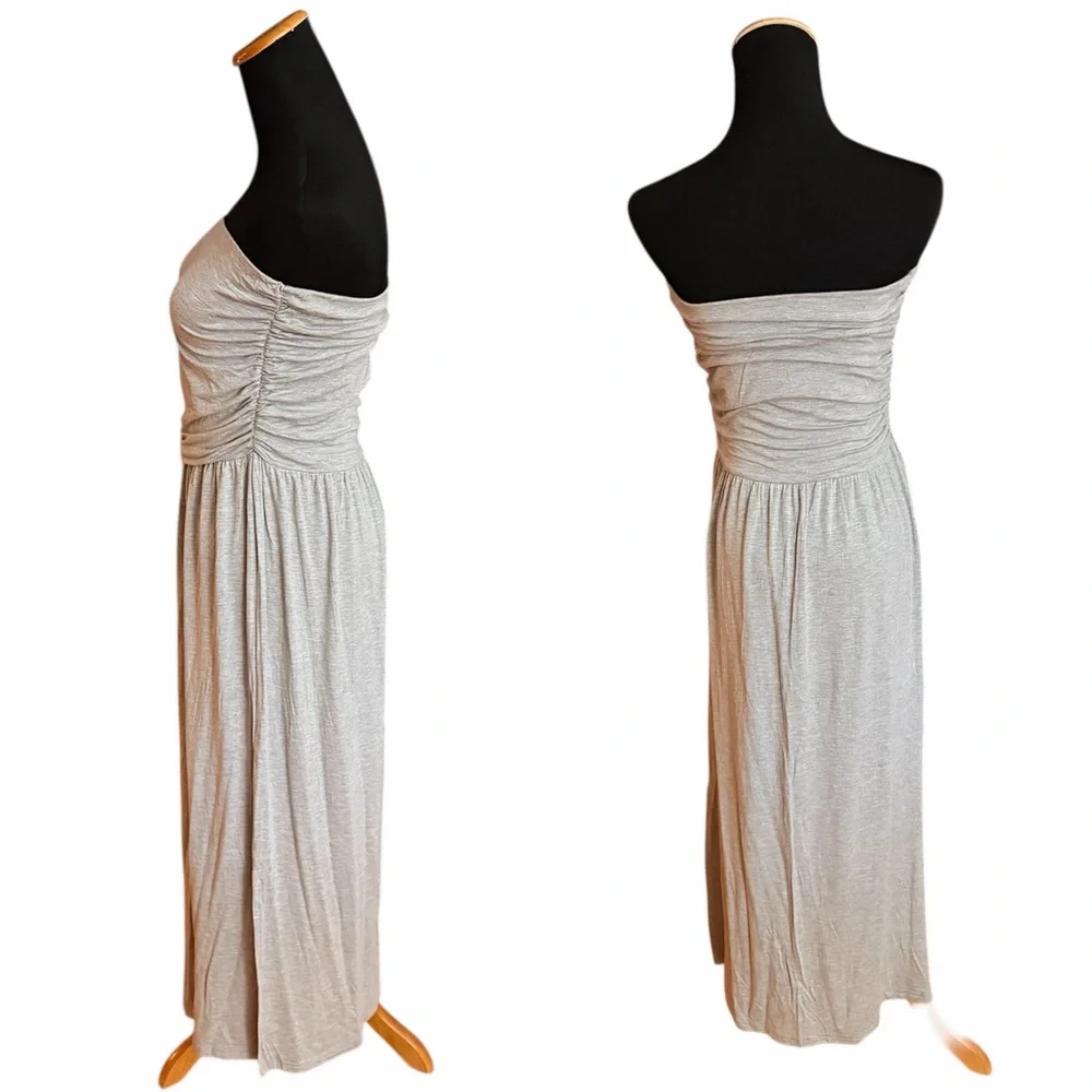 NWT! HALARA Ruched Strapless Knit Maxi Dress - Picture 3 of 6